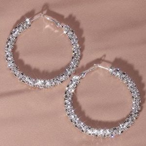 Sequin hoop earrings